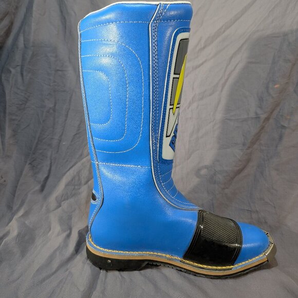 Vintage PRO SPORT Racing Motocross Boots Blue & White - Size 10 - 80s MX Radium - Picture 9 of 11